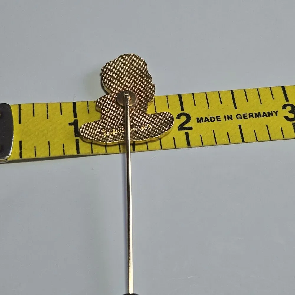 Vintage 1978 Enameled Centennia Stick Pin Gold Tone Angel Praying Red Pink Lapel
